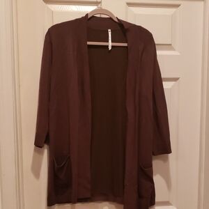 Nicole Deep Brown Open Cardigan
